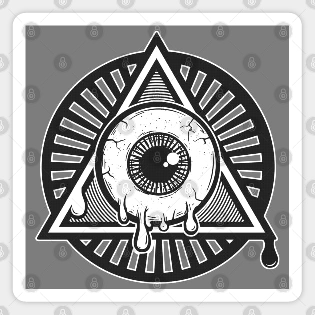 All-Seeing I ------ Illuminati Melty Eye Symbol Magnet by DankFutura